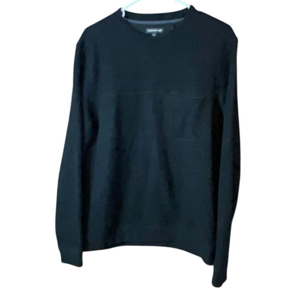 Toad&Co Heritage Minimalist Sweater Knit Pullover Black Men M
